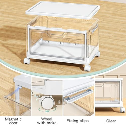 Kmiectse Clear Storage Bins with Lids - 4 Tier 23qt Plastic Stackable Bins - size: 23QT-4Pack&1Lid