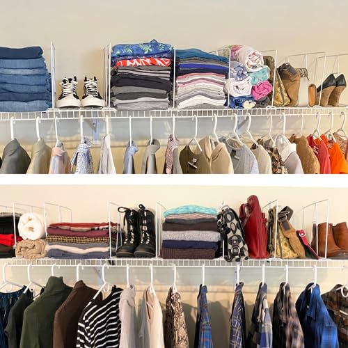 Evelots 10-Pack Wire Shelf Dividers, Clip-On Closet Organizers, Tall Steel - size: Set of 10, style: WIRE Shelf Dividers