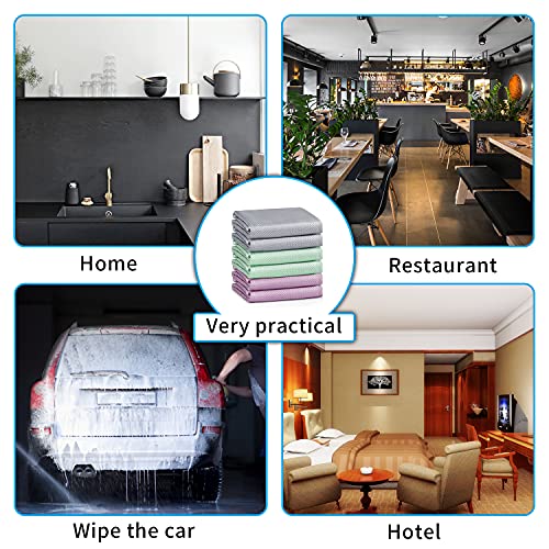 Streak Free Lint Free Microfiber Window Cleaning Cloth,Best Glass Car Shiny Wipes Mirror Shower Cleaning Cloth, Miracle Cloths for Glasses,Stainless Steel,Wine Glass Polishing Towels,Pack of 6,Grey - color: Gray 6p