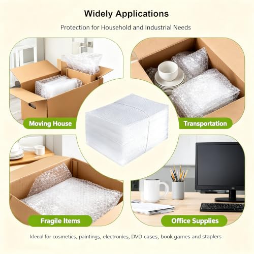 8x12Inch Bubble Out Bags 50pcs, Double Walled Cushioning Pouches Bag - size: 8x12Inch(50Pack)