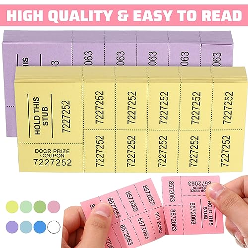 Kosiz 504 Pcs Raffle Tickets Basket Auction 10 Bid Numbers, Multicolor - color: Multicolor