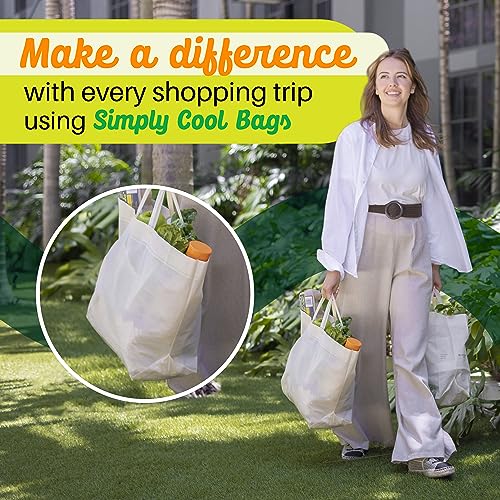Simply Cool 200 Pack Reusable Grocery Bags, Large Tote Bags Bulk, Cream - color: Cream, size: 200 Pack - Large Bags