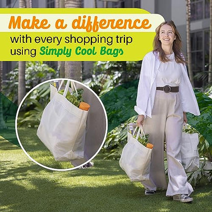 Simply Cool 200 Pack Reusable Grocery Bags, Large Tote Bags Bulk, Cream - color: Cream, size: 200 Pack - Large Bags