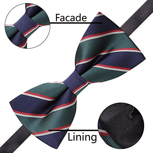 AUSKY 8 PACKS Elegant Adjustable Pre-tied Bow Ties for Men Boys (1&4&5&6&8 Pack for option) - color: H