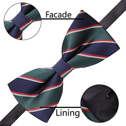 AUSKY 8 PACKS Elegant Adjustable Pre-tied Bow Ties for Men Boys (1&4&5&6&8 Pack for option) - color: H