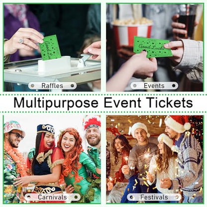 ESSENTIAL 500 Raffle Tickets, Good Luck Raffle Cards - color: Green, size: 3.5"x2"