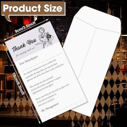 Geyee 100 Pack Housekeeping Thank You Tip Envelopes