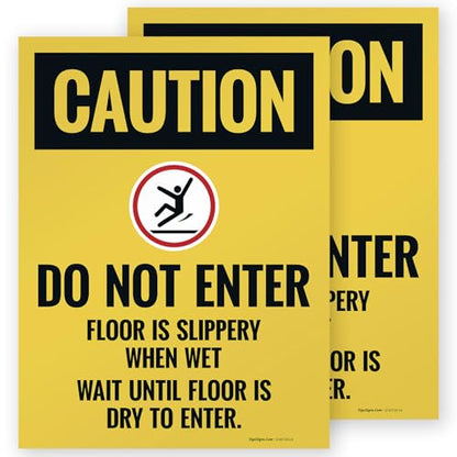 Caution Do Not Enter Wet Floor Sidewalk Sign Kit, - size: 18x24 Inches, style: 2 Pack - Replacement Panels