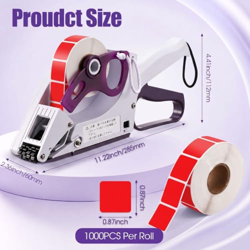 Label Applicator, Target Paster Gun with 2 Rolls Pasters,Red - color: Red