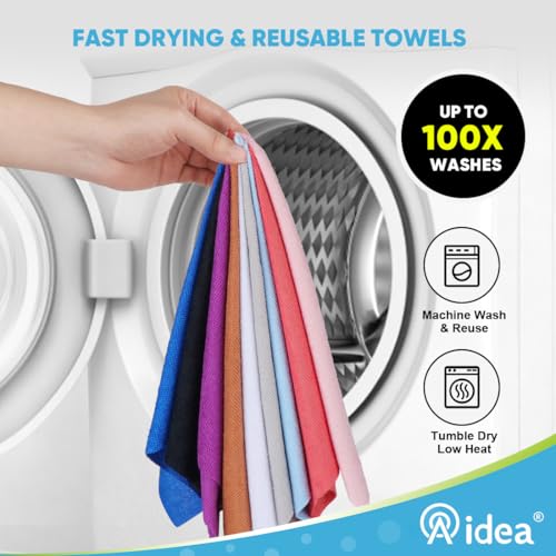 AIDEA Microfiber Cleaning Cloth Roll-75PK, Purple Paper Towels, 11.5"×11.5" - color: Purple