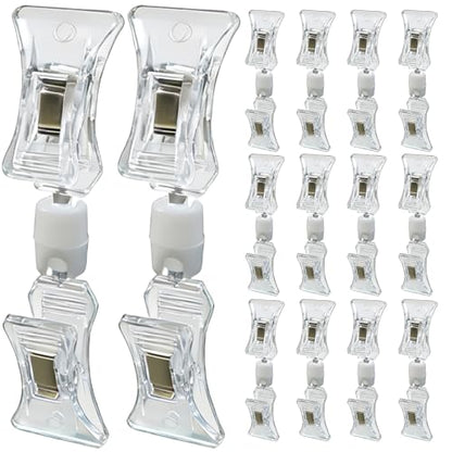 20Pack Double Sided Swivel Price Tag Clips, Clear - size: 20 PCS