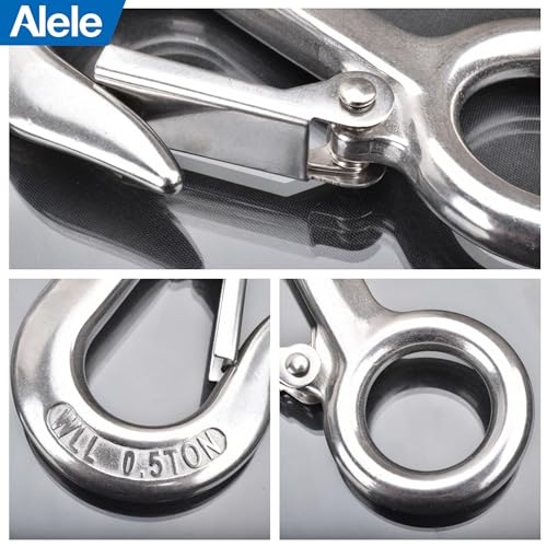 Alele 4Pack 0.5T Crane Scale Grab Hooks, Slip Hooks,Stainless Steel Lifting Hook Rigging Accessory - color: Grab Hooks 0.5T 4P