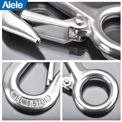 Alele 4Pack 0.5T Crane Scale Grab Hooks, Slip Hooks,Stainless Steel Lifting Hook Rigging Accessory - color: Grab Hooks 0.5T 4P