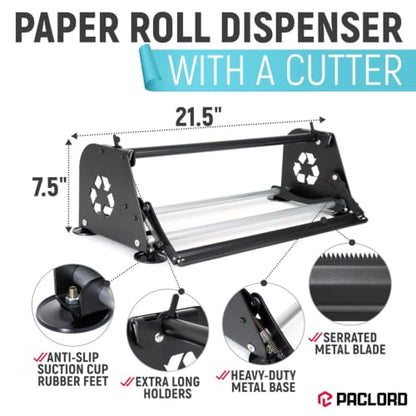 18" Paper Dispenser with Cutter + Light Blue Kraft Paper Roll - color: Light Blue, size: 1 Roll + Dispenser