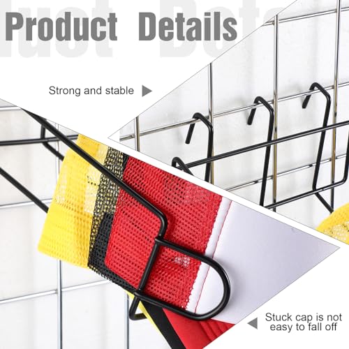 Yaocom 4 Pcs Gridwall Hat Display Rack, Metal Wire Retail Display Shelves