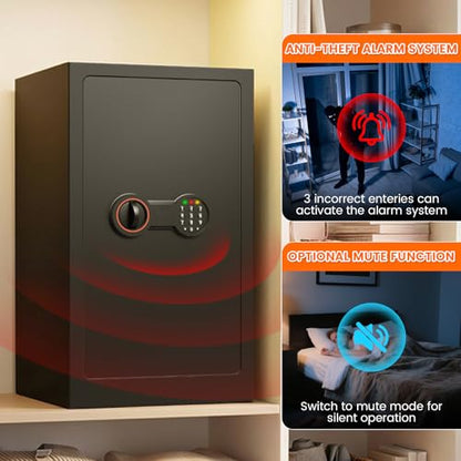 8.6Cub Large Fireproof Safe for Home Documents, 35-Min 1700°F Prtotection - size: 8.6 Cub-35MINS