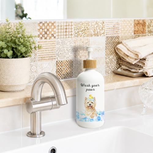 Yorkshire Terrier Gifts Glass Soap Dispenser with Pump - color: Yorkshire