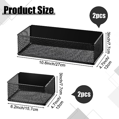 Tioncy 4 Pcs Magnetic Storage Bin Magnetic Locker Organizer for Pegboard Refrigerator Shelves Basket Container Wire Storage Holder for Kitchen Home Whiteboard(Black,10.6''l, 6.2''l) - size: 10.6''L, 6.2''L