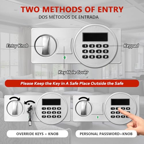 Voncabay Money Safe Box for Home with Digital Keypad, 1.5 Cu. Ft., White - color: White, size: 1.5 Cubic Feet