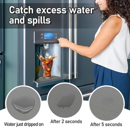 LOPNUR 2 Pack Refrigerator Drip Tray Catcher, 8.3"x3.7" Semi-Circle, Grey - color: Grey, size: Semi Circle - 8.3"x3.7"