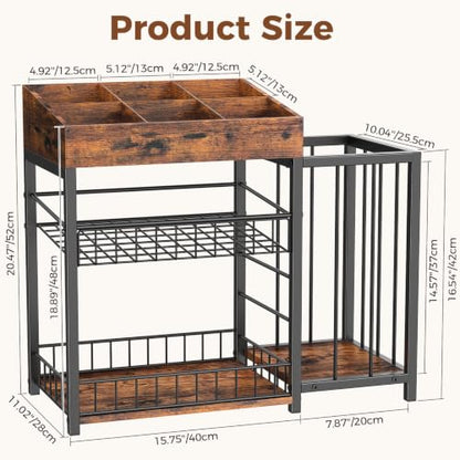Snack Organizer for Countertop, Adjustable Compartment&Frame Basket - size: 60×28×52cm