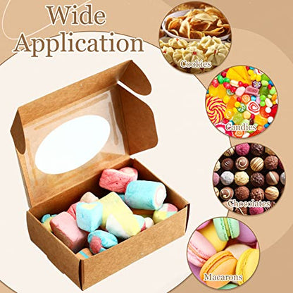 Yexiya 60 Pcs Soap Boxes with Window 3.55"x2.4"x1.2" Gift Set,Kraft Color - color: Kraft Color