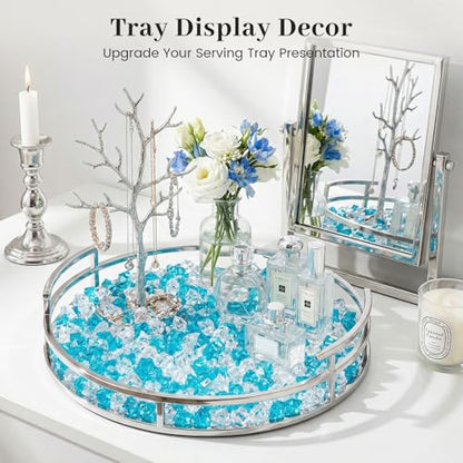 DOMESTAR Mixed Blue and Clear Fake Ice, 150 PCS Acrylic Crystal Vase Filler - color: Mixed Blue