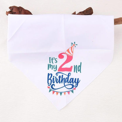 Birthday Girl 2nd Dog Bandana Large Medium Small Dog Pet Collar Bandana for Dogs Puppy Cat Girl Birthday Christmas Accessories - color: 2nd Girl
