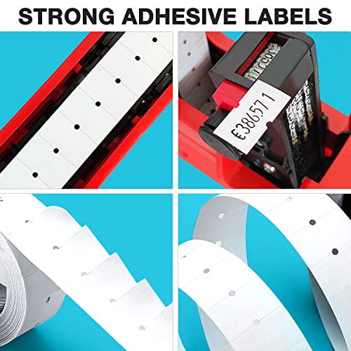 30 Rolls 15000pcs White Price Gun Labels for Mx-5500 Labeller White Pricemarker Stickers Plus 3 Piece Refill Ink Rolls (30 Rolls Pure White + 3 Refill Inks) - color: White