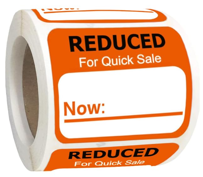 Remarkable Reduced for Quick Sale Stickers , Price Reduced Retail Labels Stickers for Retail Clearance - 1.8 X 2 inch 500 Pcs/Roll