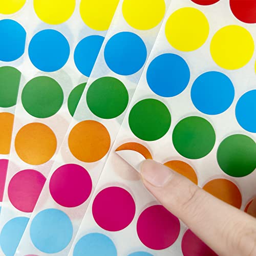 6020 PCS Circle Dot Stickers 3/4" Round Coding Label - color: 6020 Pcs Multicolored