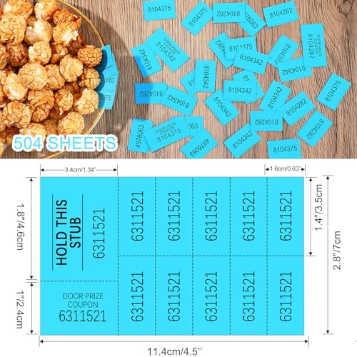 Kosiz 504 Pcs Raffle Tickets Basket Auction 10 Bid Numbers, Lake Blue - color: Lake Blue