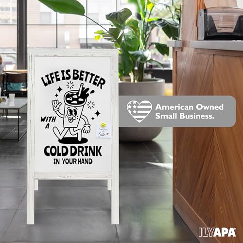 Ilyapa A Frame Whiteboard Easel Sign 40x20 in - Sandwich Signs Outdoor - color: White, size: 20"W x 40"H