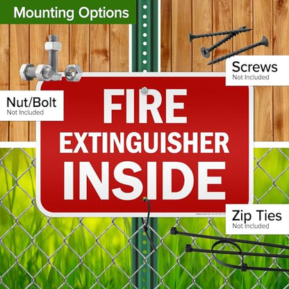 Fire Extinguisher Inside Sign, 12x18 Inches, 3M EGP Reflective .063 Aluminum, Fade Resistant, Made in USA by My Sign Center - size: 12x18 Reflective Aluminum