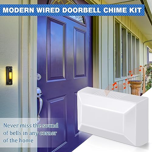 Saillong Wired Doorbell Chime with 2 Lighted Push Buttons, Hill Style - style: Hill Style