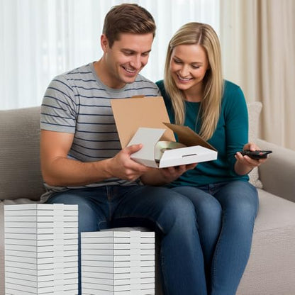 50 Pcs Cd Mailer Box, 5.9 x 5.3 x 0.7 inch Cd Shipping Boxes, Corrugated Mailing Bags for Moving, Shipping, Storage, or Small Business Packaging (White)