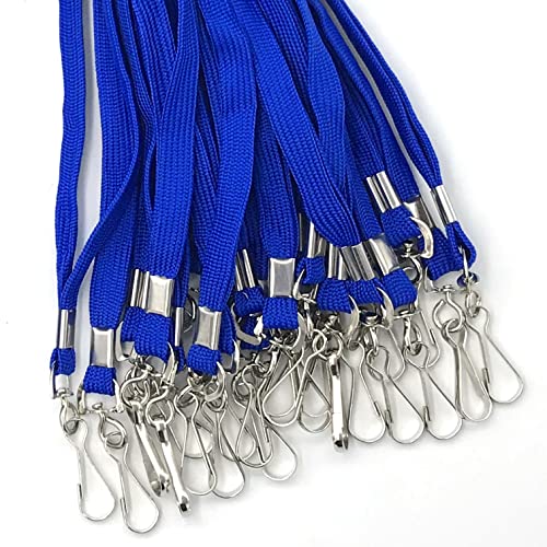 Beebel Lanyards 100 Pack Blue Lanyards with Swivel Hook Clips for ID Name Badge Holder - color: Blue, size: 100 Pack