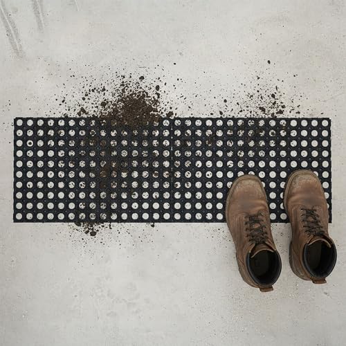 Heavy-Duty Interlocking Rubber Floor Mats, 16"x 24", Set of 2, Black - size: Set of 2 16x24