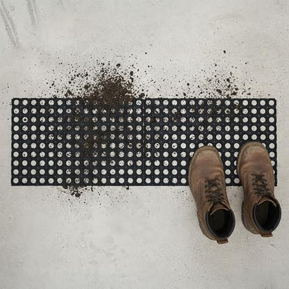 Heavy-Duty Interlocking Rubber Floor Mats, 16"x 24", Set of 2, Black - size: Set of 2 16x24