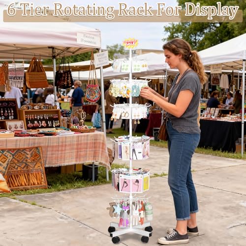 6 Tier Retail Display Stand Store Display Rack, White - color: 6 Tier White
