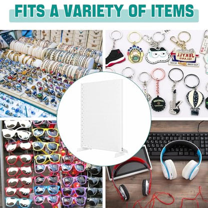 EVERHANGER Metal Pegboard Display Stand, Freestanding Tabletop Pegboard - color: White, size: 2pack 12"X16"