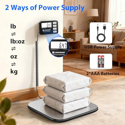 UNIWEIGH Shipping Scale 440lb/0.35oz Accuracy Digital Postal Scale