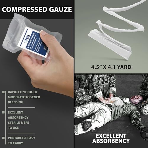 ASA Techmed Bleeding Control Kit | Gunshot Wound Trauma Kit | Comprehensive Bleed Stop Kit | IFAK Refill for Traumatic Blood Loss Emergencies - Ideal for Road Accidents | Active Shooter Prepper