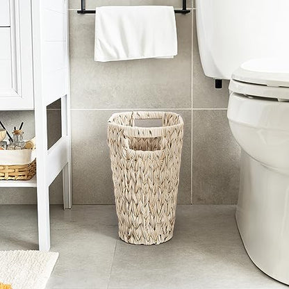 GRANNY SAYS Wicker Trash Can, Wicker Waste Basket for Bathroom, Butter Milk - color: Butter Milk, size: Rectangular - 13"L x 7½"W x 12¼"H