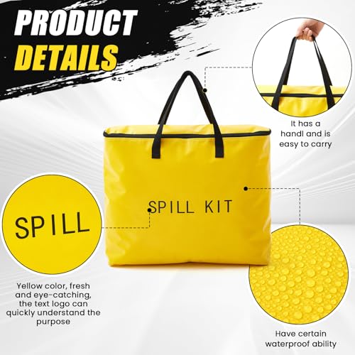 Dansydaisy 2 Pcs Spill Kit Bag Only, Universal Portable Emergency Duffle Spill Bag, No Other Leak Handling Accessories are Included(Yellow) - color: Yellow