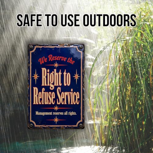 Right to Refuse Service Vintage Enamel Business Sign - style: Right to Refuse Service