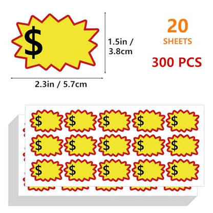 300 Pcs Garage Sale Stickers, 2.3 x 1.5 Inches - style: Contemporary
