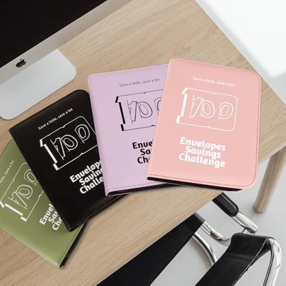 RONMONG 100 Envelopes Challenge Binder, Money Saving Binder, Budget Book - color: Black Style 1