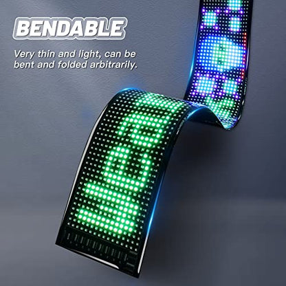 KJOY Programmable Huge Bright LED Signs, 27''x5'' USB 5V, Bluetooth App Control Custom Text Pattern Animation, Scrolling, Flexible LED Display for Car Store Party Bar Hotel - size: 27"x5"-1PCS
