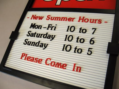 Glassmate Vertical Open/Closed Sun Message Slider Board Sign |14"W x 20"H (Grey w/Sun)
